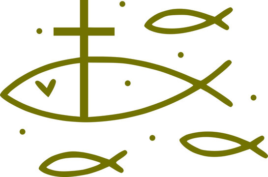 Fisch Kreuz christlicher Fisch f&uuml;r Kommunion religi&ouml;se Gestaltung f&uuml;r Kommunion,Taufe, Kornfirmation, Firmung ,Einladung oder christliche Geschenkartikel.