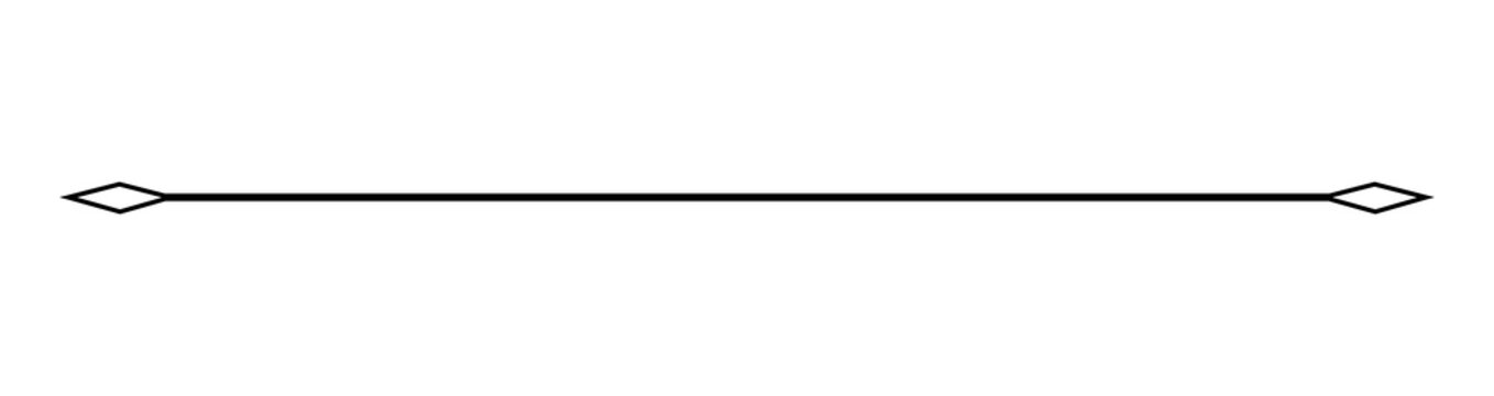 Elegant horizontal ornamental divider line with diamond ends