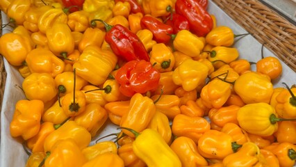 red and yellow peppers