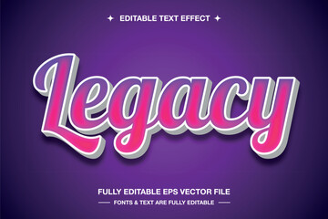 Legacy Editable Text Effect &ndash; Bold 3D Retro Typography Style with Gradient Glow