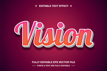 Fototapeta premium Vision Editable Text Effect Glossy 3D Retro Typography Style