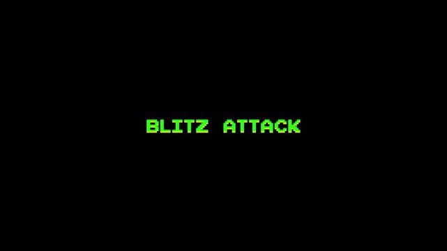 Retro 8 Bit Pixel Text BLITZ ATTACK Glitch Animation Loop 4k video animation seamless loop