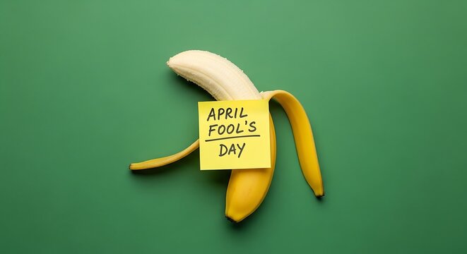 April fool's day celebration with a banana prank