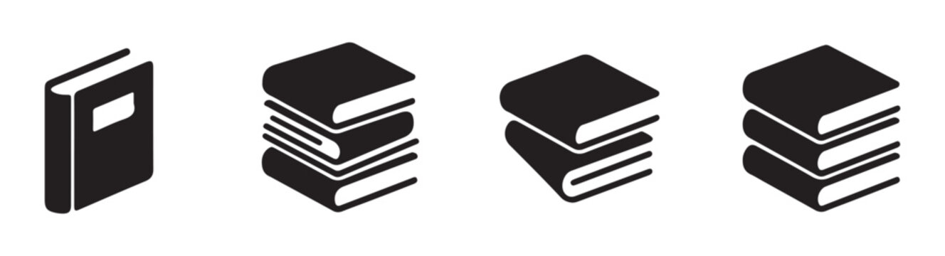 Selection of isometric book icons in flat design for library education and literature subjects isolated