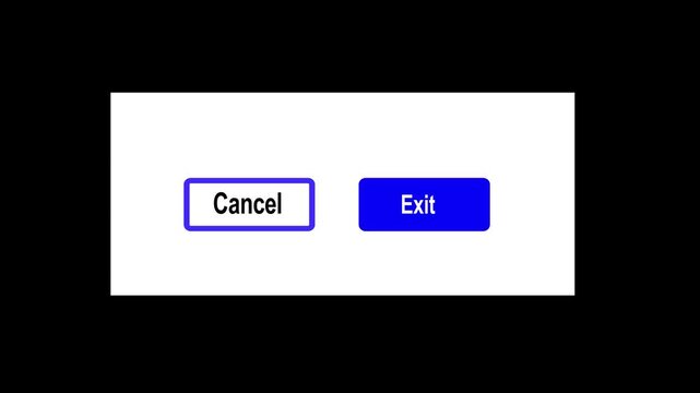 Digital exit and cancel process button 4k animation.
 
