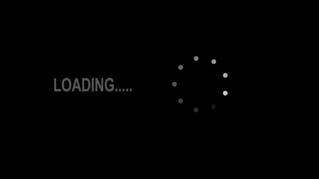 Loading circle animation. black background Progress loading bar animation. Retro loading bar icon 4k animation