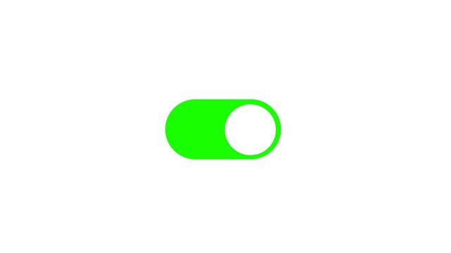 switch off on button animation.white screen Modern Neumorphism style slide button.Turn On and Off switch 4k animation.