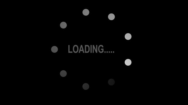 Loading circle animation. black background Progress loading bar animation. Retro loading bar icon 4k animation