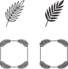 Fototapeta premium Isolated palm branch banner template icon, palm branch banner template design, palm branch banner template church silhouette, palm sunday banner layout branding illustration for event promotion