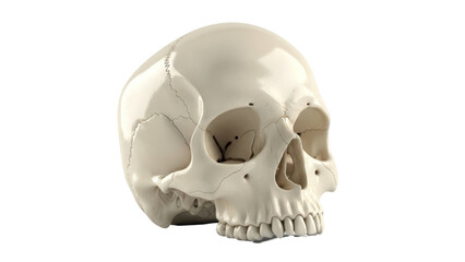Obraz premium Human Skull Isolated on Transparent Background