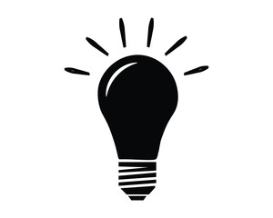 Fototapeta premium Light Bulb Idea Icon Silhouette