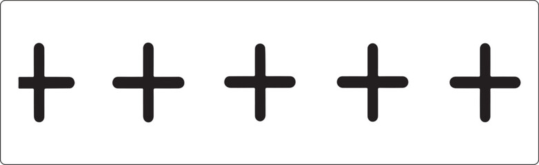 Obraz premium Isolated minimal flat plus icon set, horizontal line, plus, add, UI, clean vector, simple shapes, professional, high resolution, black icons, design, isolated