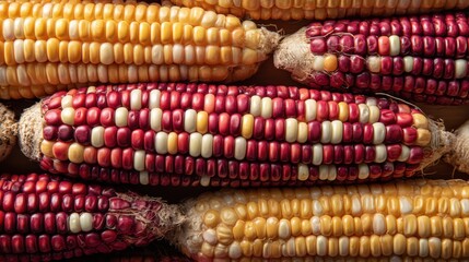 Sweet corns as background, top view