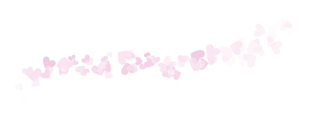 Minimalist valentine heart wave pink and white banner background, fading confetti bokeh wave