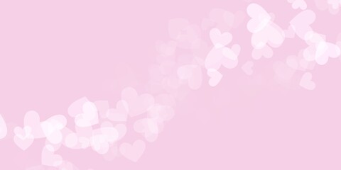 Minimalist pink heart confetti valentine background banner template
