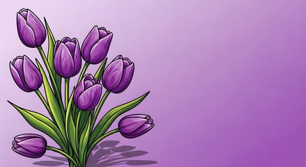 Obraz premium Celebrating international women's day with purple tulips for empowerment and equality