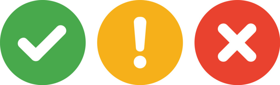 Left Button with Green Circle Featuring White Checkmark Symbol, Modern Vector EPS Illustration