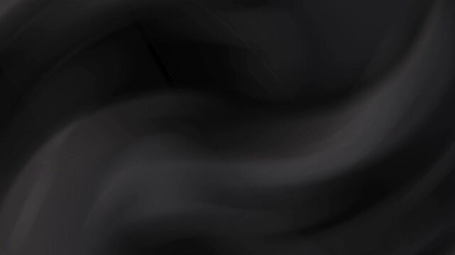 3D Dark flowing abstract black background with smooth undulating waves and subtle light shifts creating a mysterious and elegant mood perfect for sophisticated design projects and atmospheric visuals