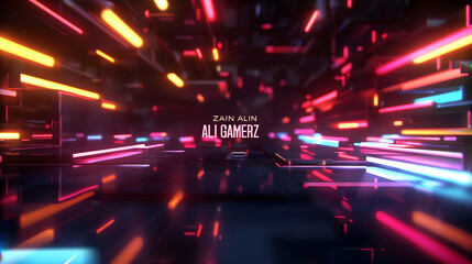 Title: Abstract Gaming Background with Futuristic Light Streaks
