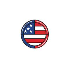 Naklejka premium Patriotic badge with American flag design in circular shape 