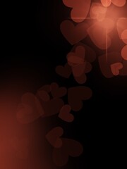 Black red romantic gradient elegant festive valentine poster background white heart confetti