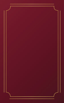 Elegant Maroon Background with Thin Gold Border Frame and Copy Space