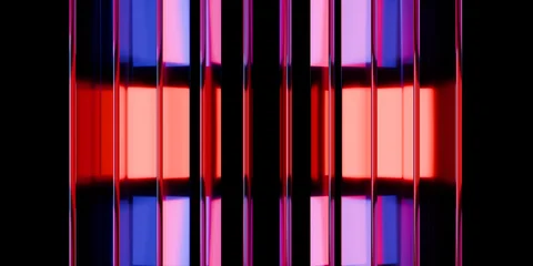Vibrant cyber elements of transparent glass and liquid acrylic purple blue glow on black backdrop cinematic tech background design cover art visuals 3d rendering © IM_VISUALS