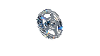 Shiny Metal Gear isolated on transparent background