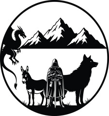 Collection of Dinosaur Silhouettes with Intricate Tribal Patterns Featuring Tyrannosaurus Rex Triceratops Stegosaurus and Pterodactyl for Prehistoric Nature Graphic Design Projects © MstTahomina