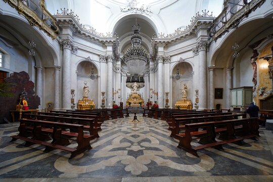 The interior of the Chiesa della Badia di Sant'Agata in Catania.