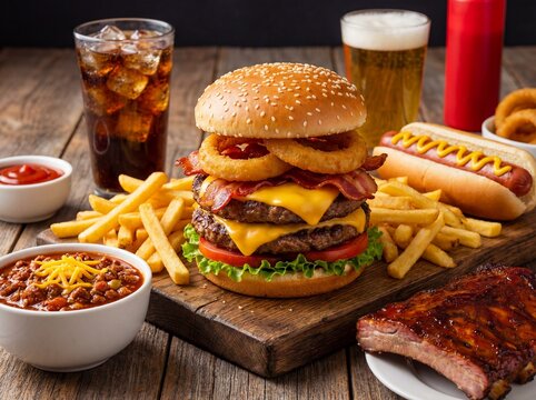 burger and fries