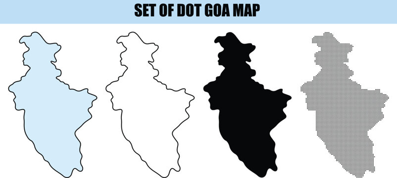 Goa Map Dot Style Set isolated background
