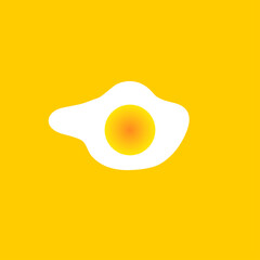 Original greeting card. An fried egg under which a flower is hidden