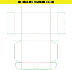 Editable Resizable Dieline Template for Folding Packaging Box Design