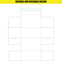 Printable Die Line Template for Resizable Custom Folding Box Packaging