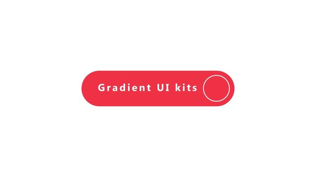 Red rounded button with text Gradient UI kits and a circular outline on white background image photo