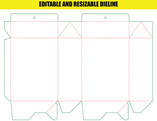 Editable Resizable Dieline for Custom Packaging Folding Box Design Template