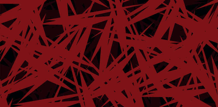 Red chaotic line pattern background with sharp overlapping strokes creating aggressive abstract visual tension