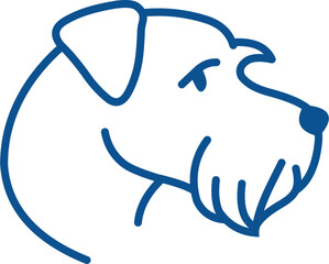 Obraz premium Stylized head Dog Illustration with blue 