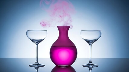 Purple vapor in glass vessel