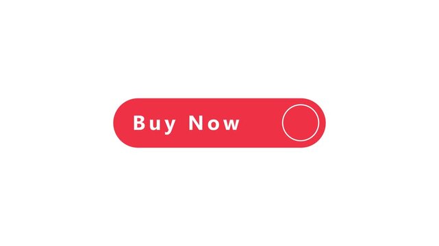 Red rounded rectangle button with white text Buy Now and a circular outline on a white background shopping