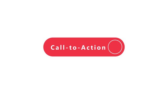 Red rounded rectangle button with white text Call-to- Action and a circular outline on a white background