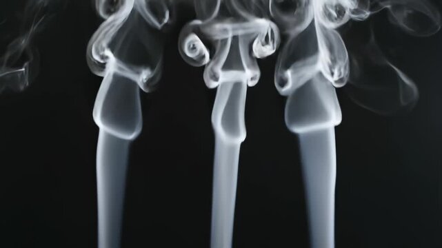 Abstract smoke patterns on black background