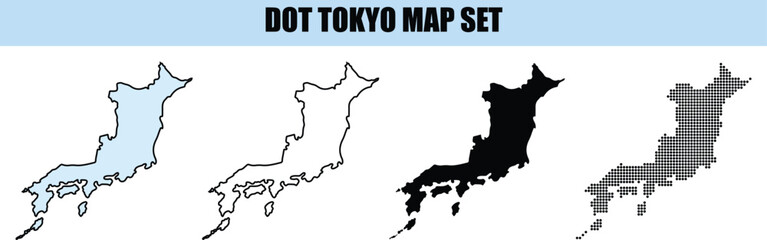Obraz premium Tokyo Map Set Vector Illustration isolated background