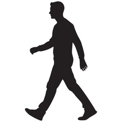 Black Silhouette of a Plastic Drink Bottle with Cap on White Background