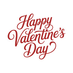 A festive Happy Valentine's Day message in red cursive font on a white background