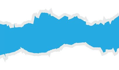 torn blue paper christmas frame isolated on transparent background