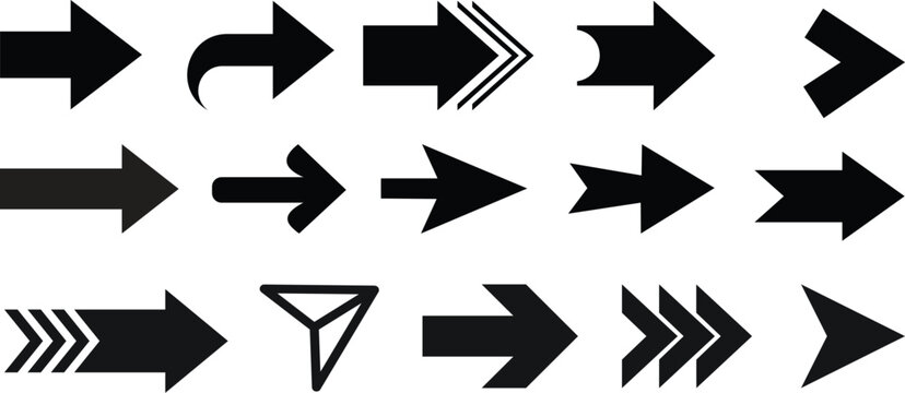 arow set icon vector for web design, arrow icons Illustration vector graphic.Arow icon image silhouette vector line art coloring page.Arrows Icon Set. Traffic Arrow Sign Collection Vector Design.