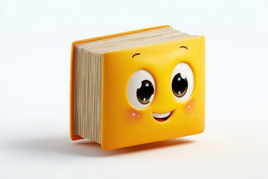 Animated Book Character: An enchanting and vibrant illustration of an animated book character, its friendly countenance radiating joy. It's a delightful emblem of literacy and learning