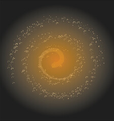golden spiral glow particles abstract background